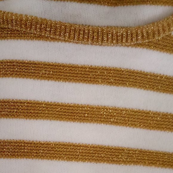 Bonnie Blaine White/Gold Short Sleeve Top Size Small - Picture 4 of 4